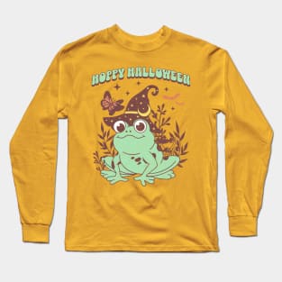 Hoppy Halloween Retro Halloween Cottagecore Frog Long Sleeve T-Shirt